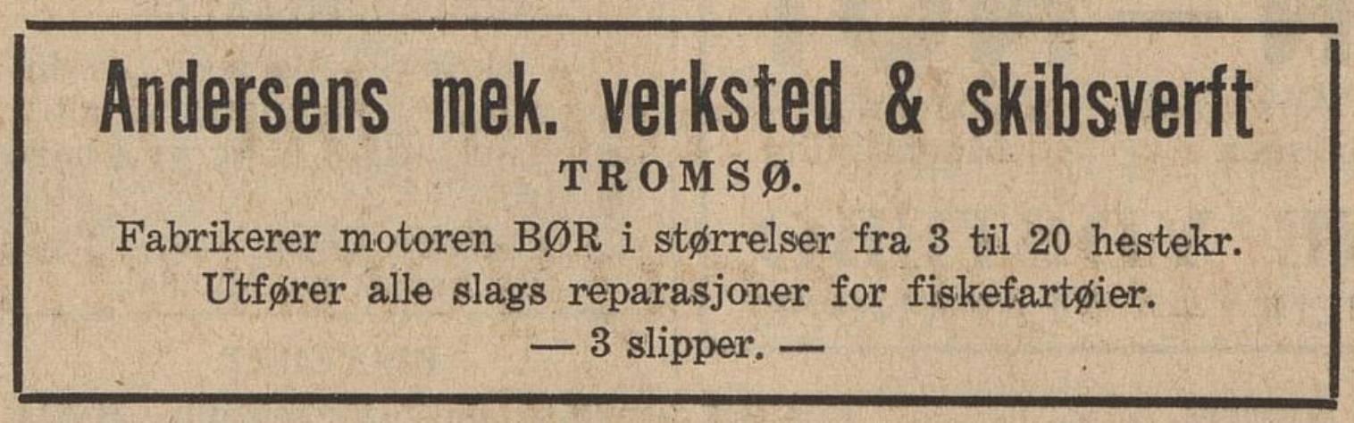 Reklame for BØR fra 1938