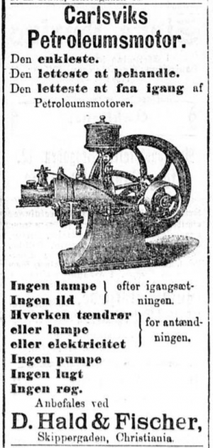 Reklame fra 1896 (Aftenposten)