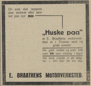 1923 E. Braathens motorverksted (Lofotposten 1923)