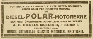Norsk avdeling av A. B. Diesel i 1916 (Stavanger Aftenblad)