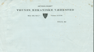 Brevhode fra Thune Mekaniske Verksted