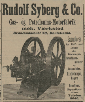 Reklame for Rudolf Syberg & Co, 1896 (Dagbladet)