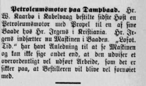 Notis i Trondhjems Adresseavis 1891