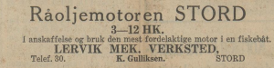Reklame for Stord - ca 1935