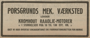 1913 Porsgrund Mek med lisens på Kromhout