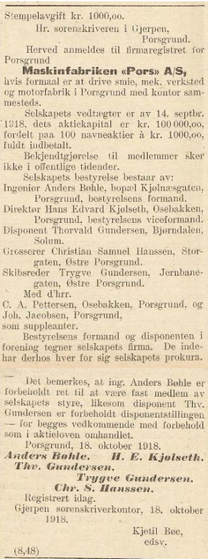 1918 Pors motorfabrikk stiftelse.png