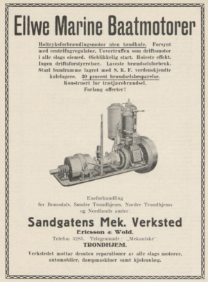 Ellwe reklame fra 1917.