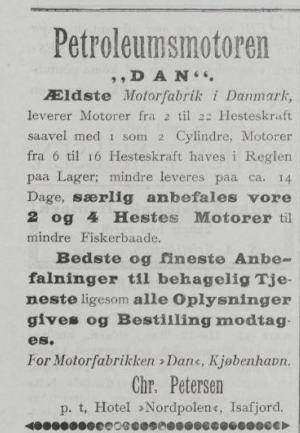 Reklame for DAN i Vestri (1903)
