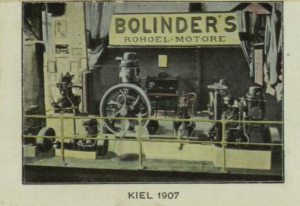 Bolinder råoljemotor fra utstillingen i Kiel 1907 (Foto: Bolinder)