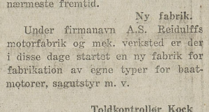 Notis fra Vestfold Arbeiderblad (1921)