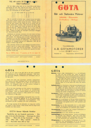 Brosjyre for AB Gøtamotorer