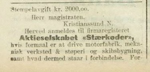 1916 Sterkoder stiftet 1.jpg
