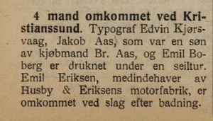 1915 Emil Eriksens død