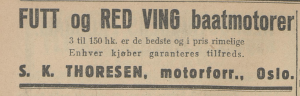 1927 - FUTT og Red Wing fra S. K. Thoresen